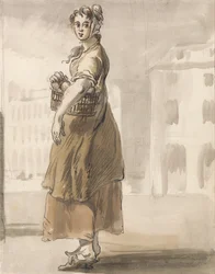 Londoner Rufe - Ein Mädchen mit einem Korb Orangen